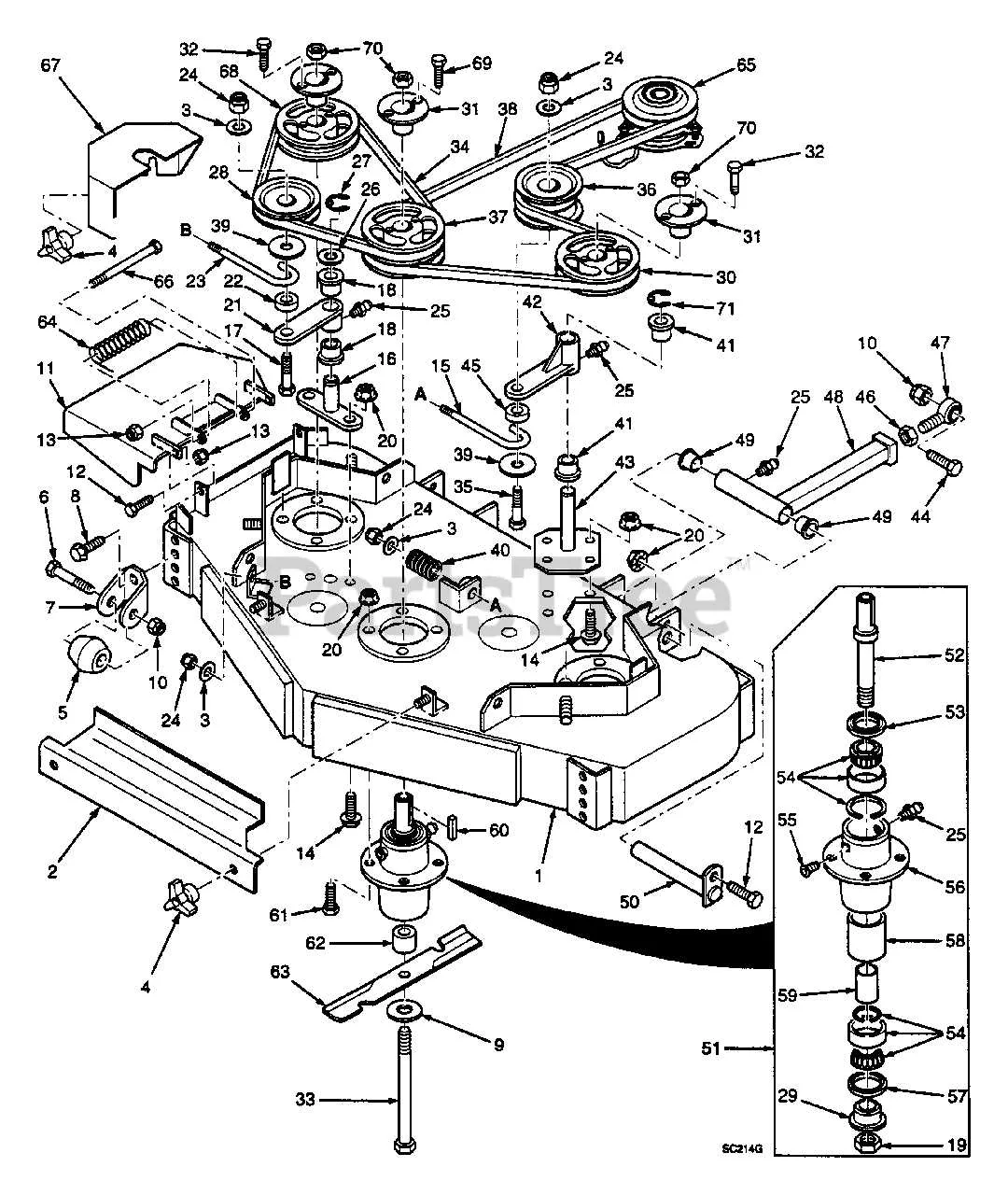 scag 61 velocity deck belt diagram
