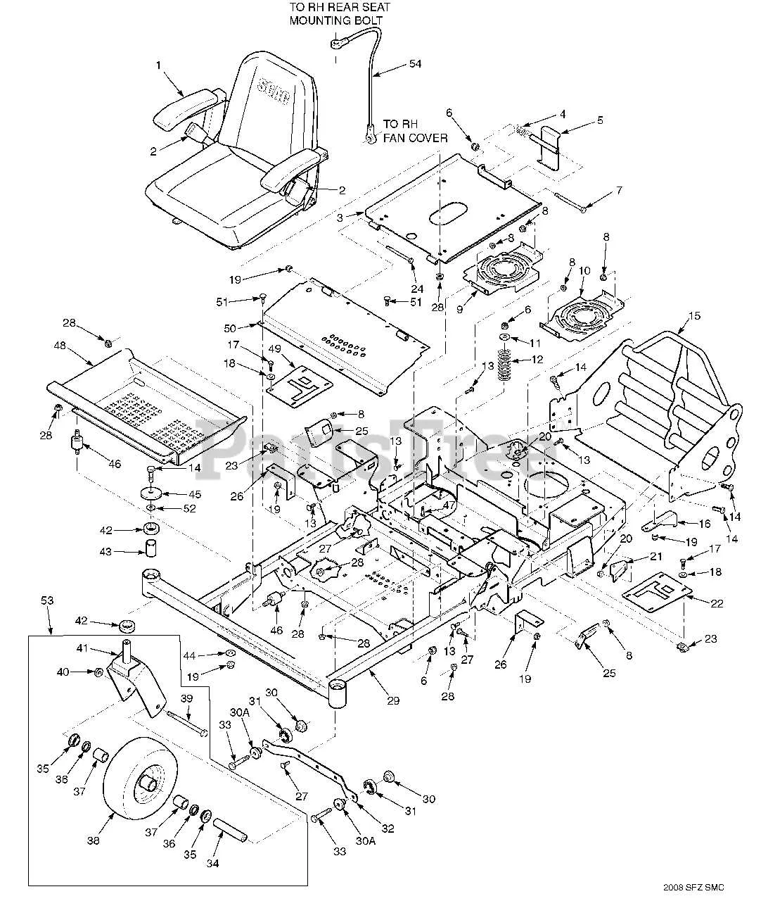 scag freedom z drive belt diagram