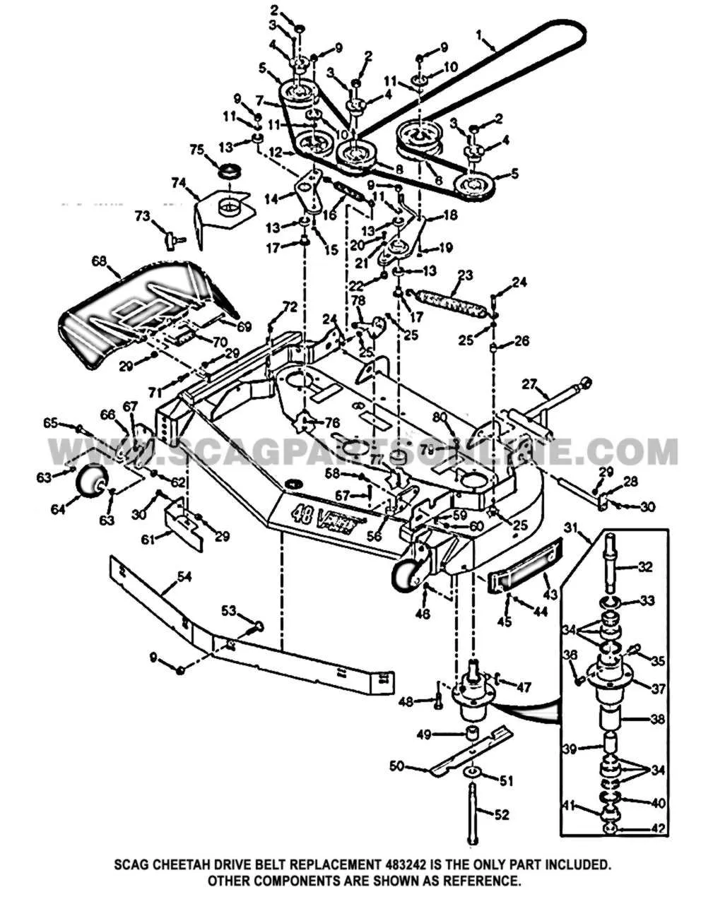 scag tiger cat 2 belt diagram