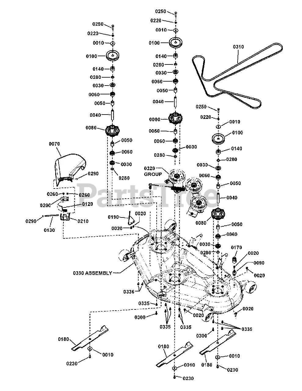simplicity 52 inch mower deck belt diagram