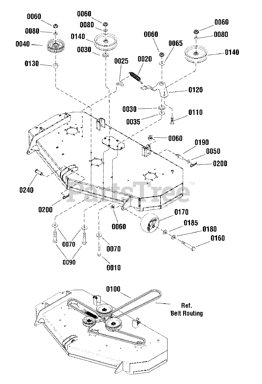 simplicity 52 inch mower deck belt diagram