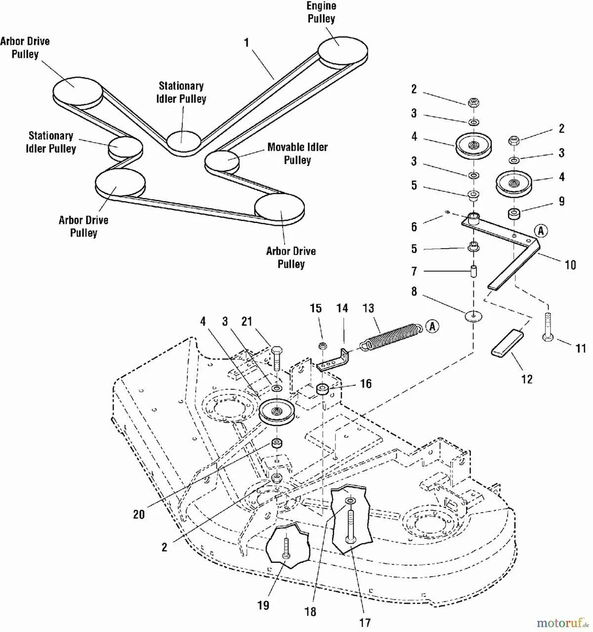 snapper 48 inch deck belt diagram
