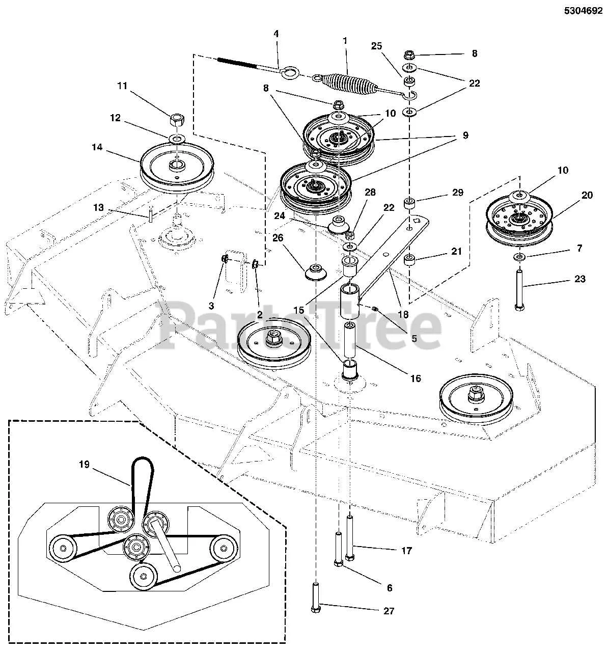 snapper pro 61 deck belt diagram