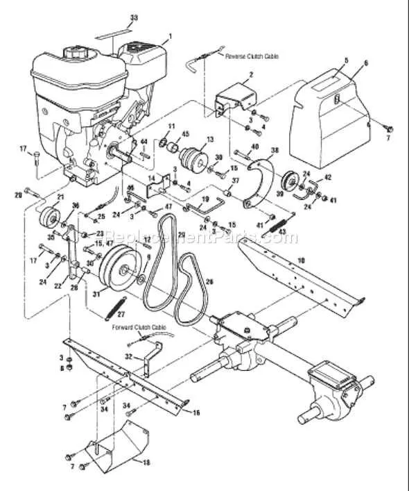 troy bilt bronco drive belt diagram