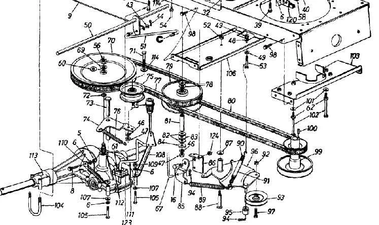 yard machine 46 inch deck belt diagram