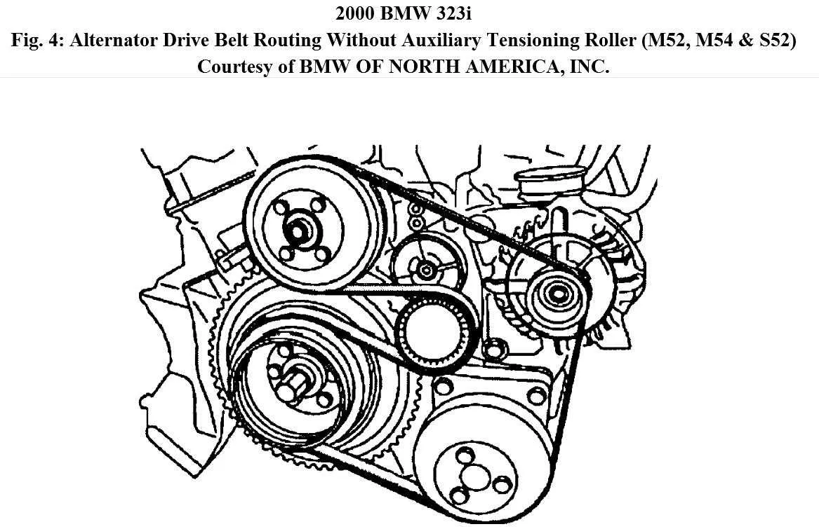 e46 alternator belt diagram