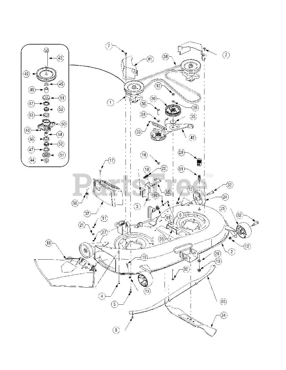 cub cadet lt1042 deck belt diagram
