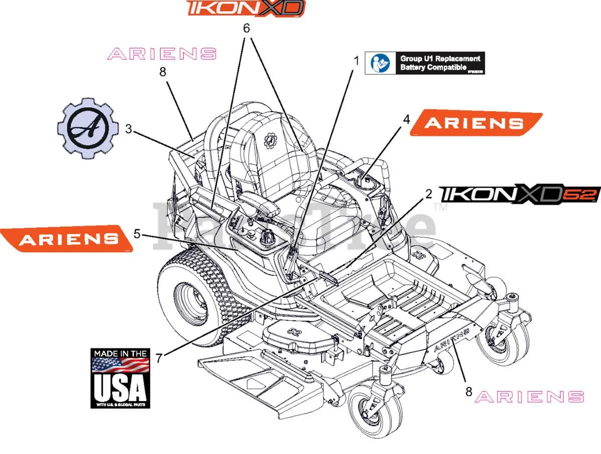 ariens ikon x 52 deck belt diagram
