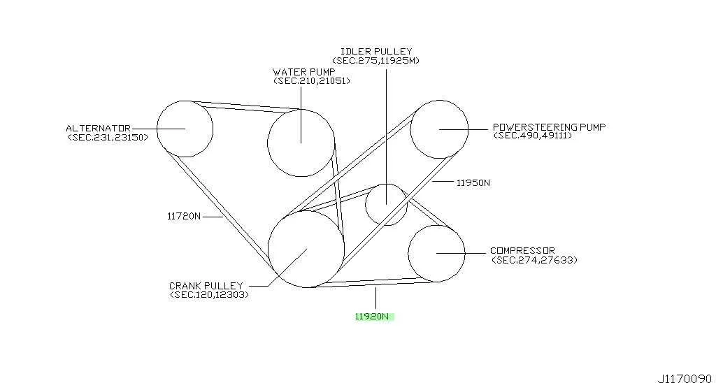 2016 nissan sentra belt diagram