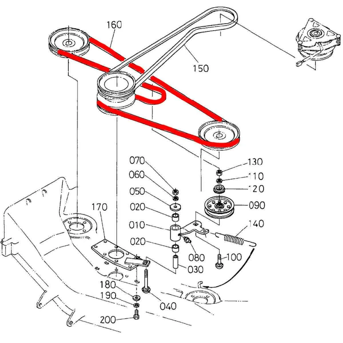 kubota tg1860 belt diagram
