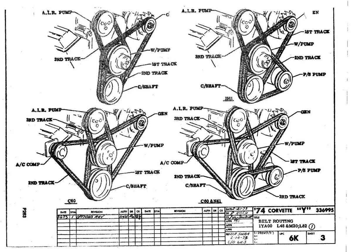 chevy 350 v belt diagram with ac