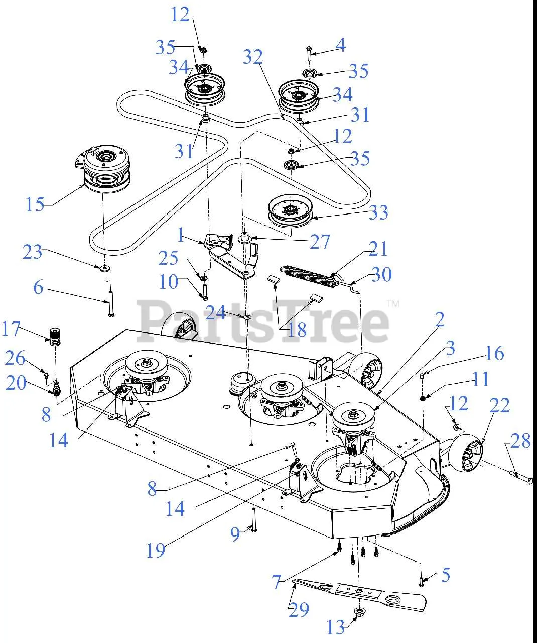 cub cadet 54 deck belt diagram
