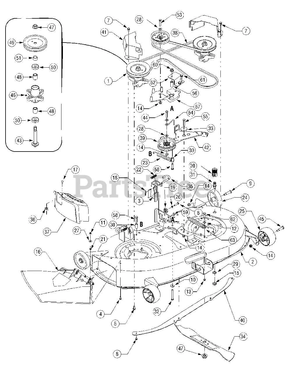 cub cadet lt1042 deck belt diagram