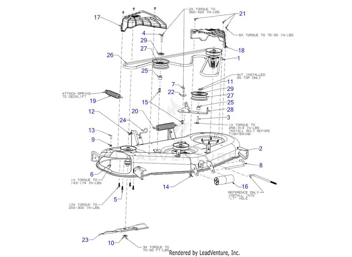 cub cadet lt50 deck belt diagram