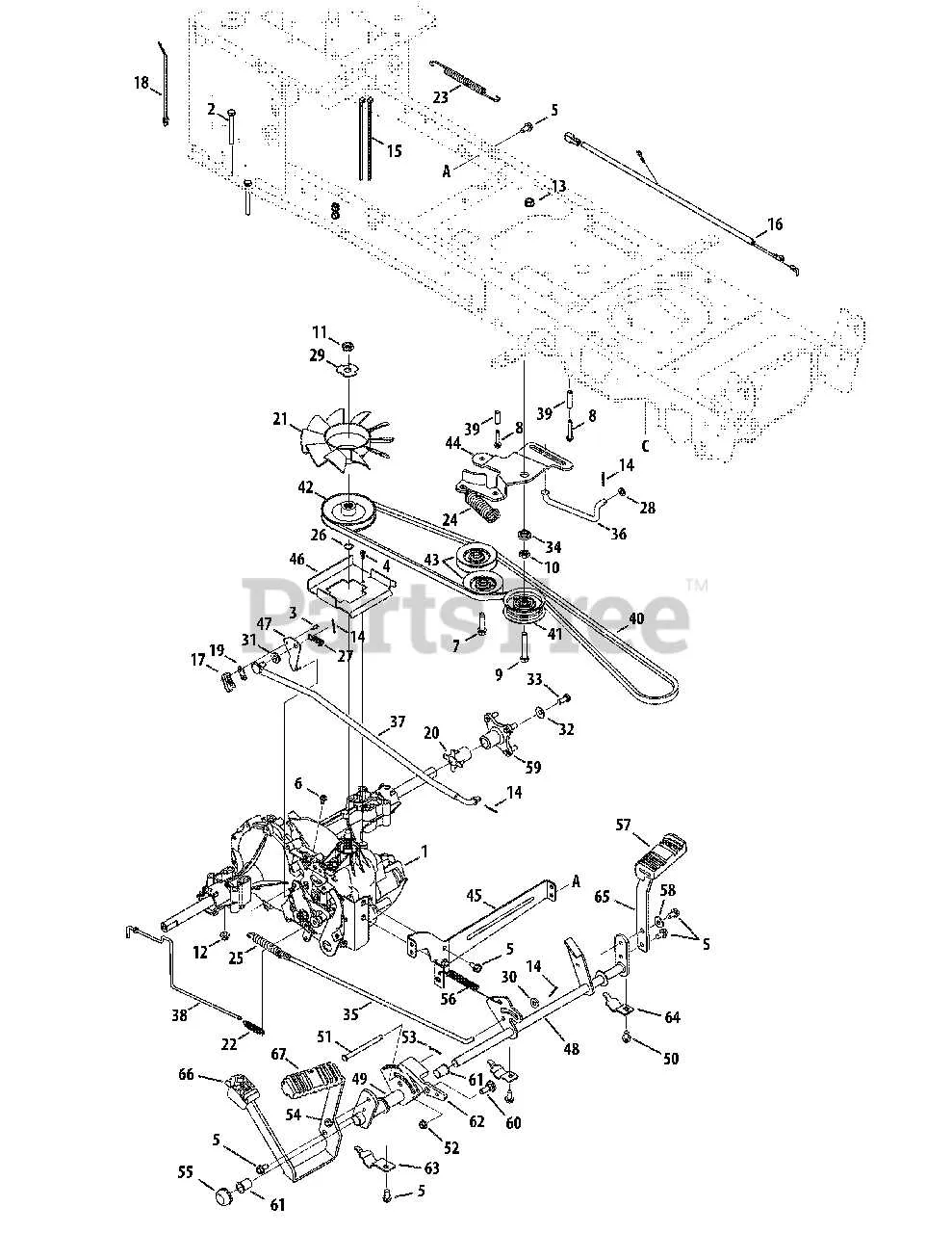 cub cadet ltx 1050 drive belt diagram