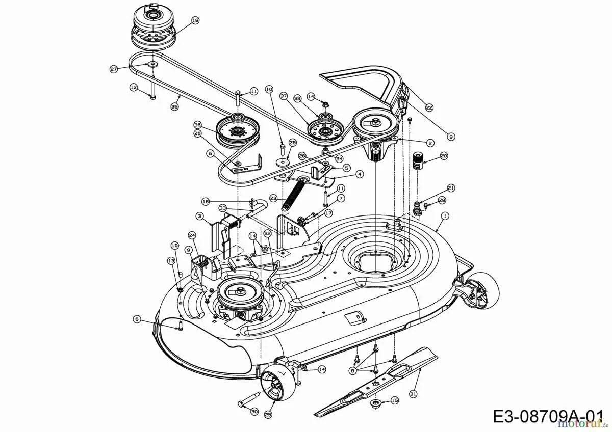 cub cadet rzt 50 deck belt diagram