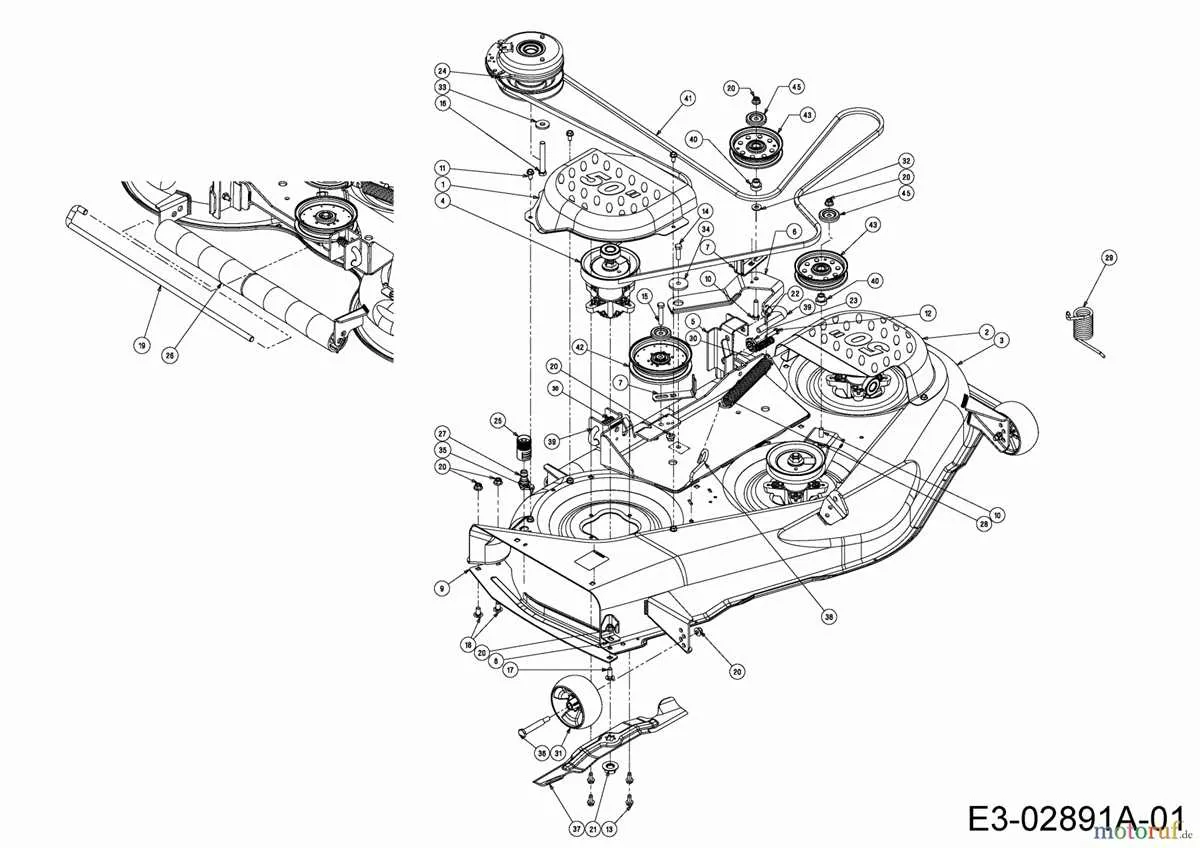 cub cadet rzt 50 deck belt diagram
