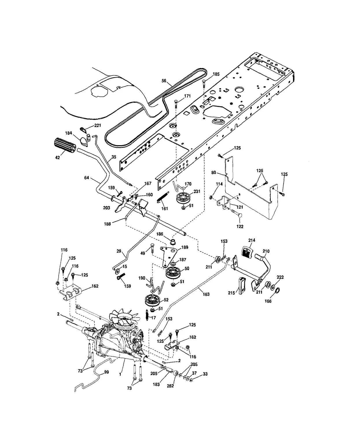 craftsman riding mower model 917 drive belt diagram