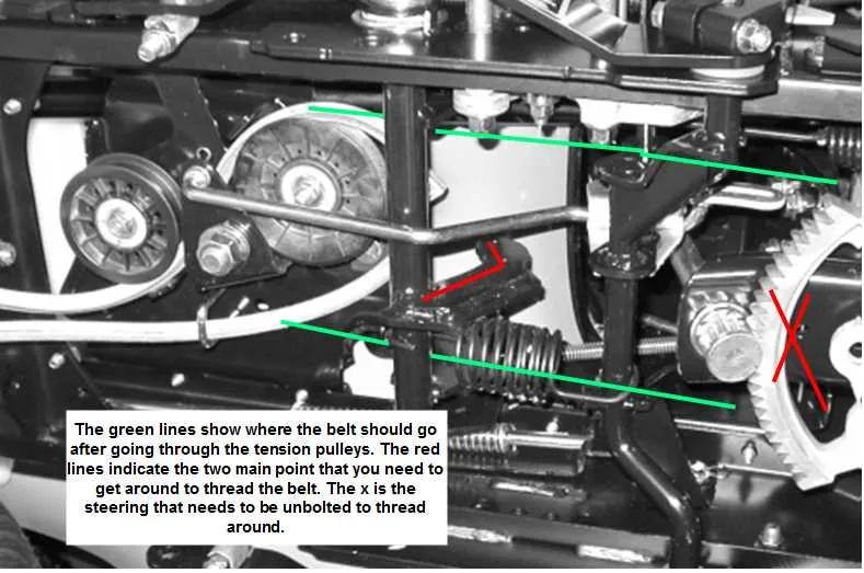 john deere x300 drive belt diagram