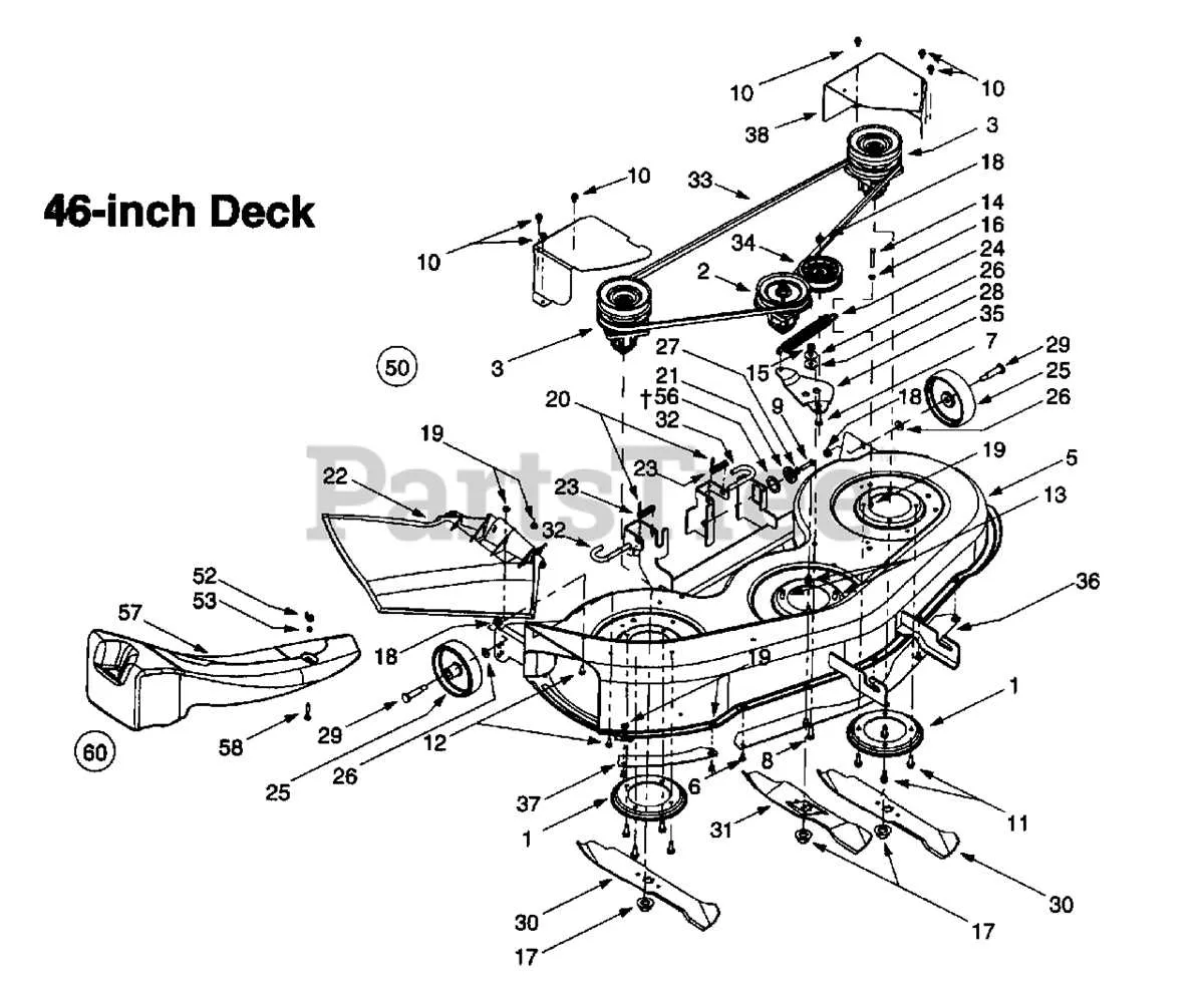 drive belt mtd 46 inch deck belt diagram