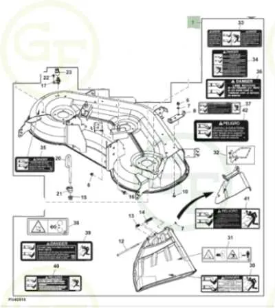 john deere 48 mower deck belt diagram