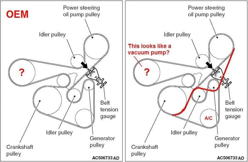 evo x serpentine belt diagram