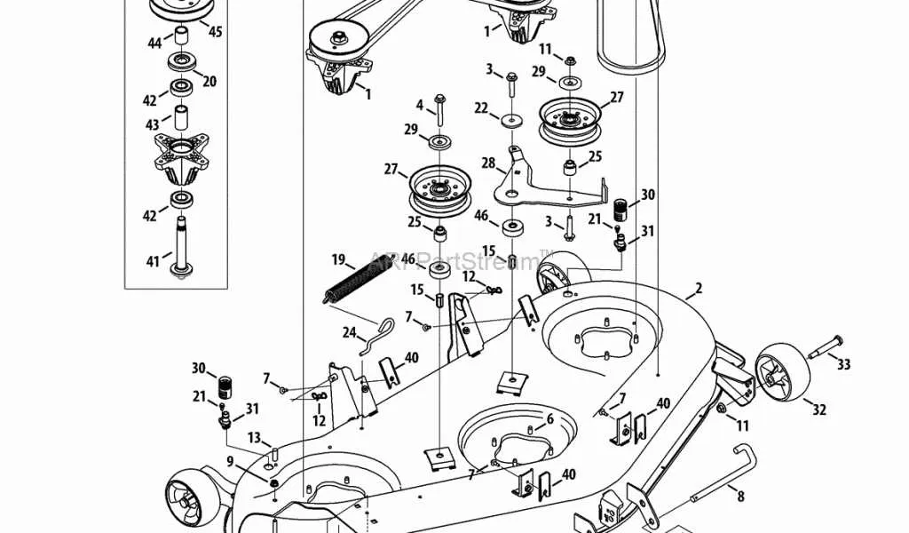troy bilt 50 inch deck belt diagram