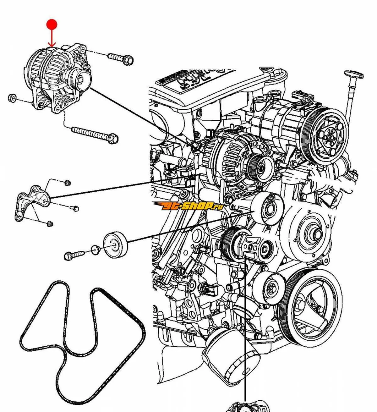2005 5.7 hemi belt diagram