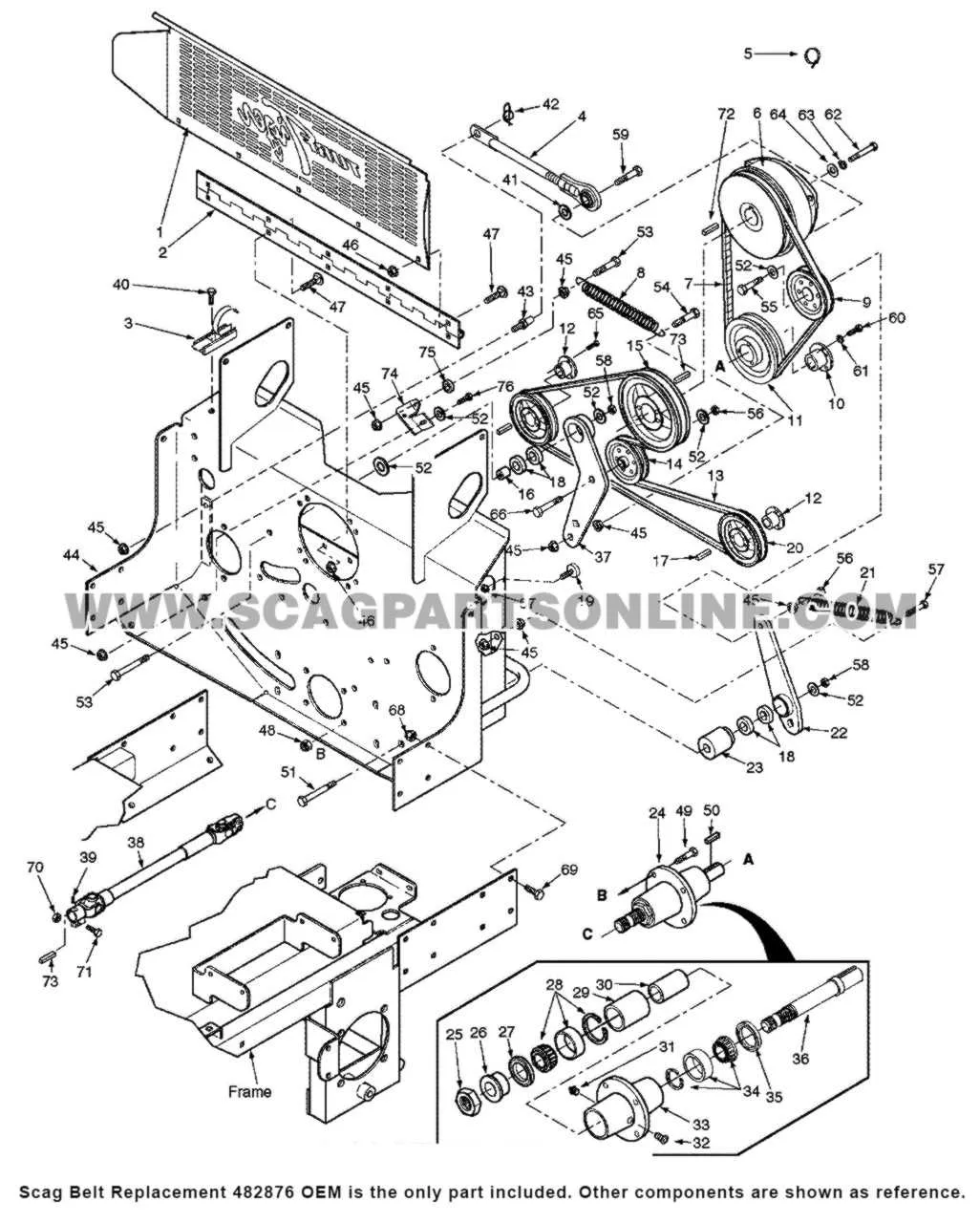 scag freedom z belt diagram