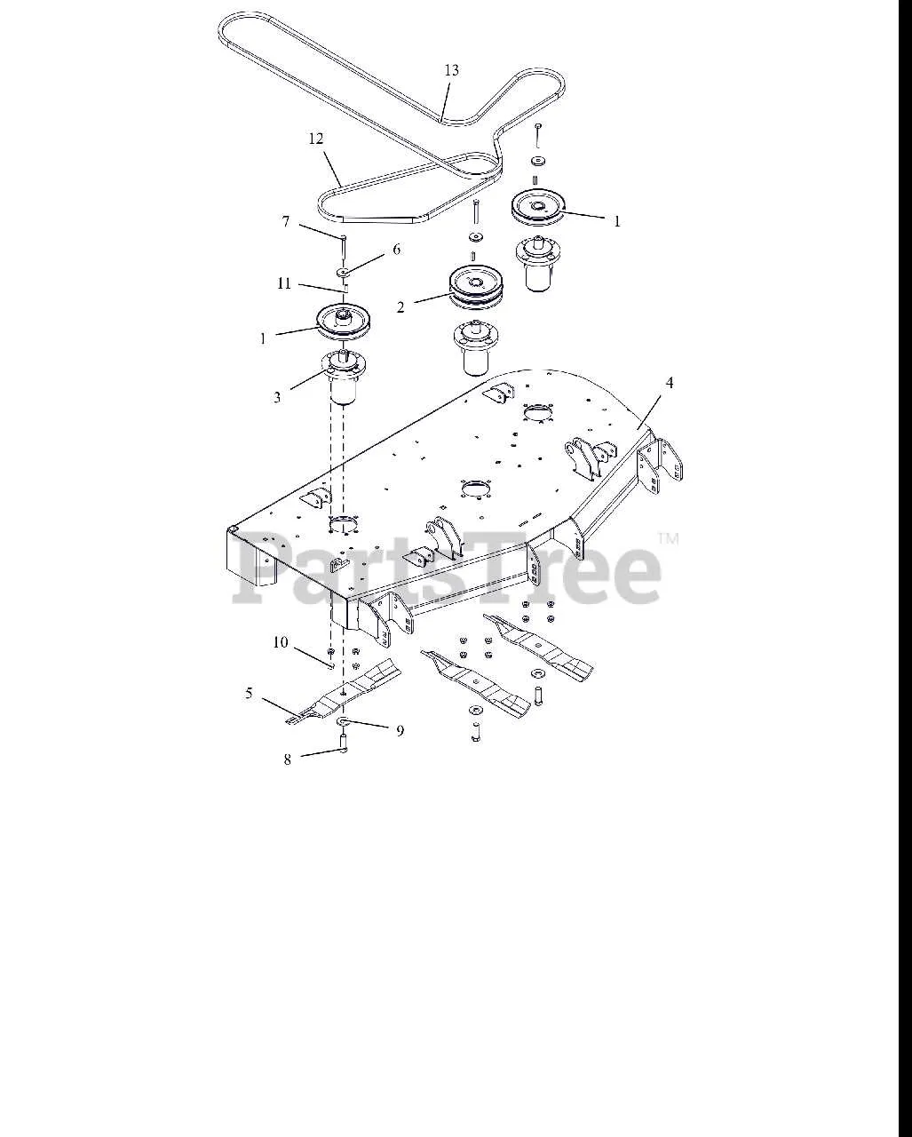 gravely zt 48 xl deck belt diagram