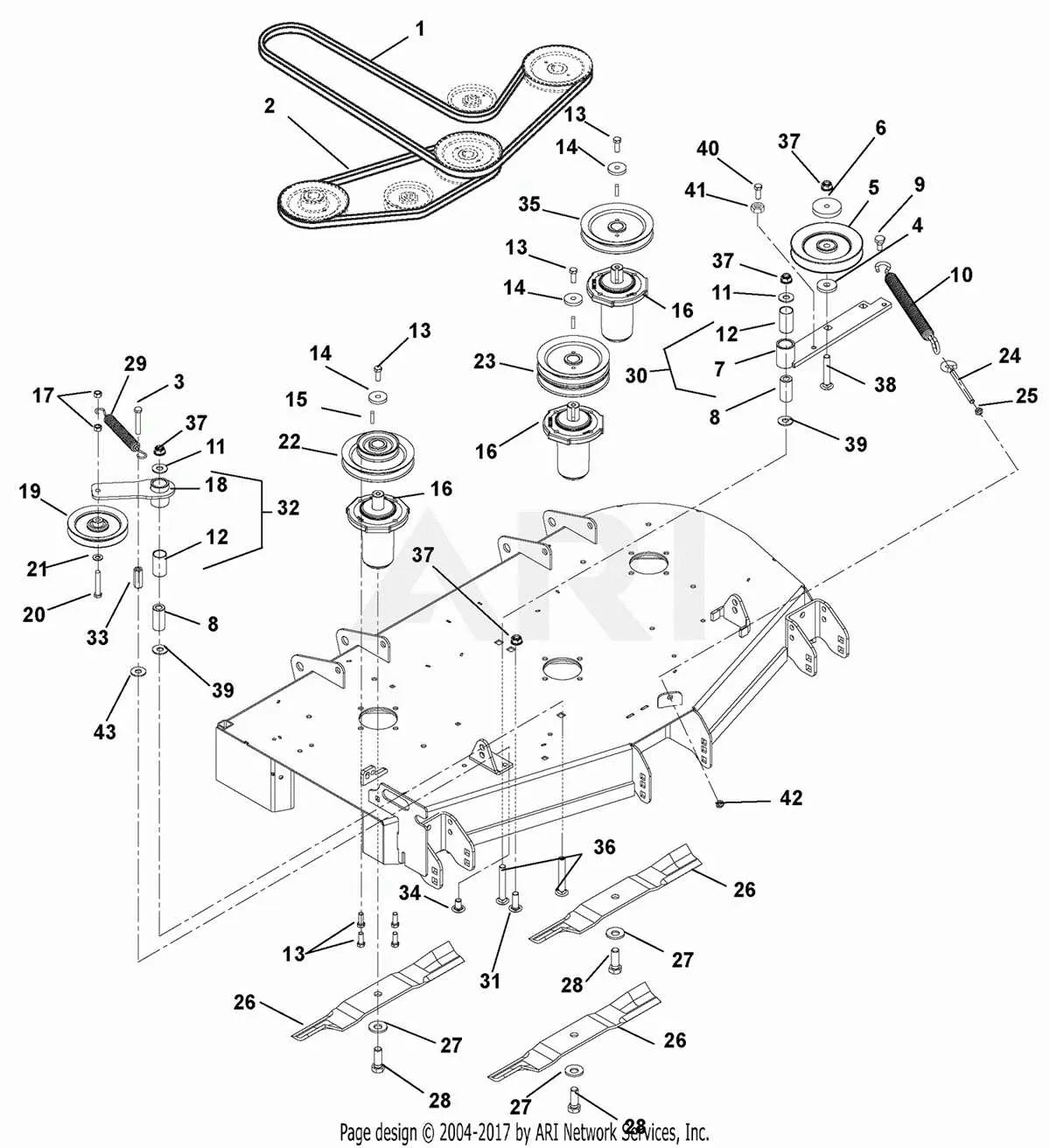 gravely zt 50 belt diagram