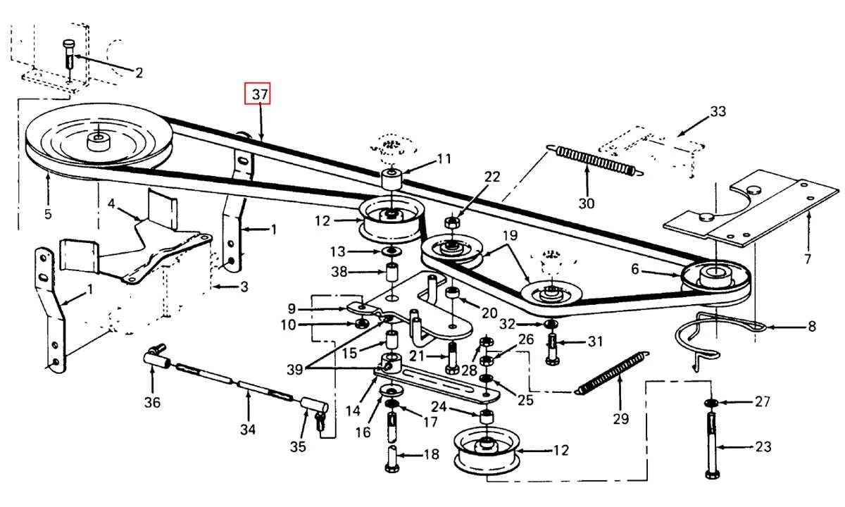 cub cadet lt1046 belt diagram