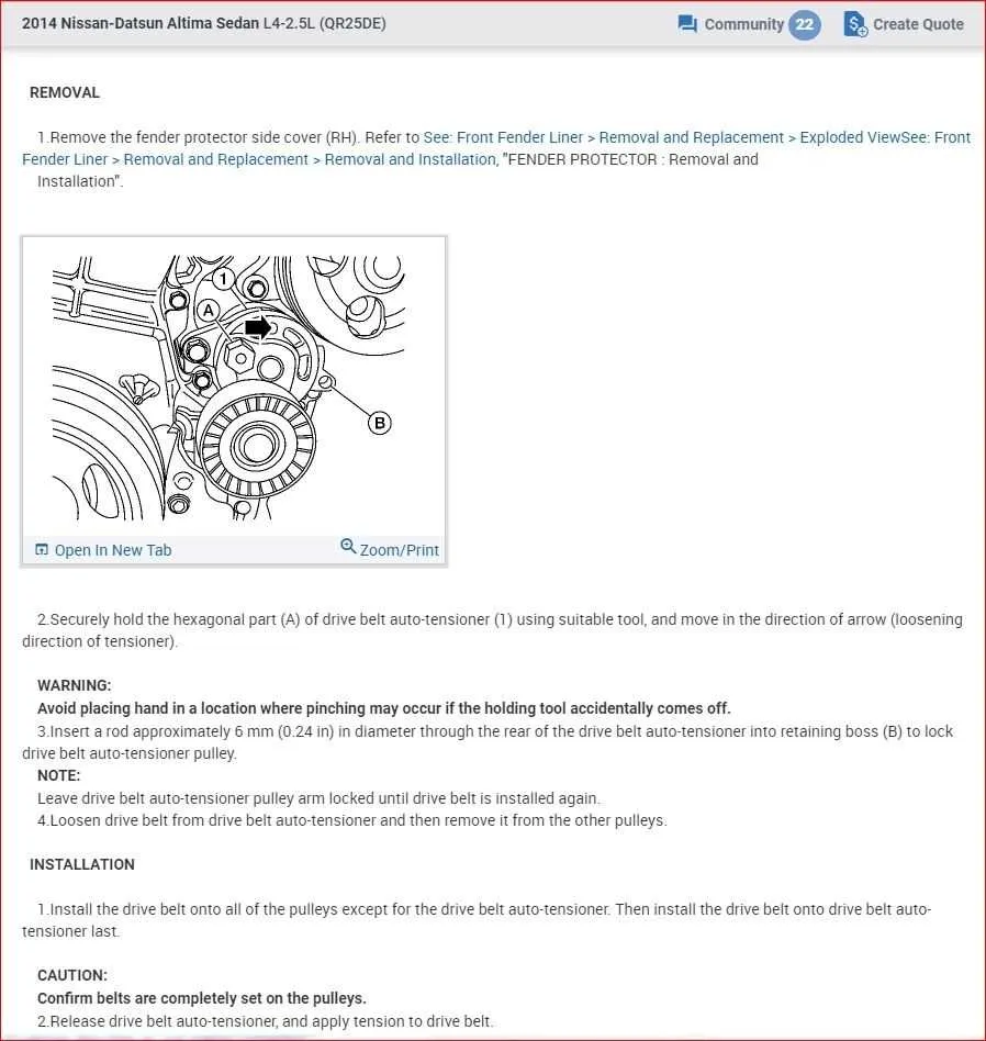 2014 nissan altima belt diagram