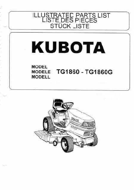 kubota tg1860g belt diagram