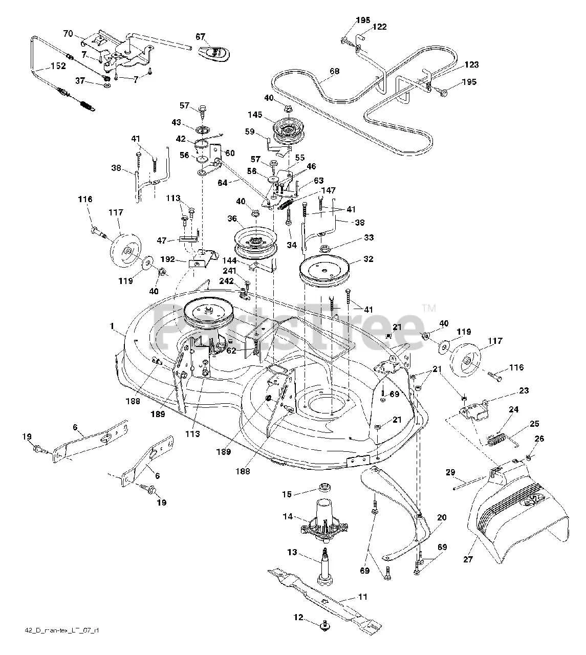 husqvarna 42 inch deck belt diagram