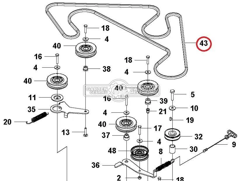 husqvarna gt2254 belt diagram