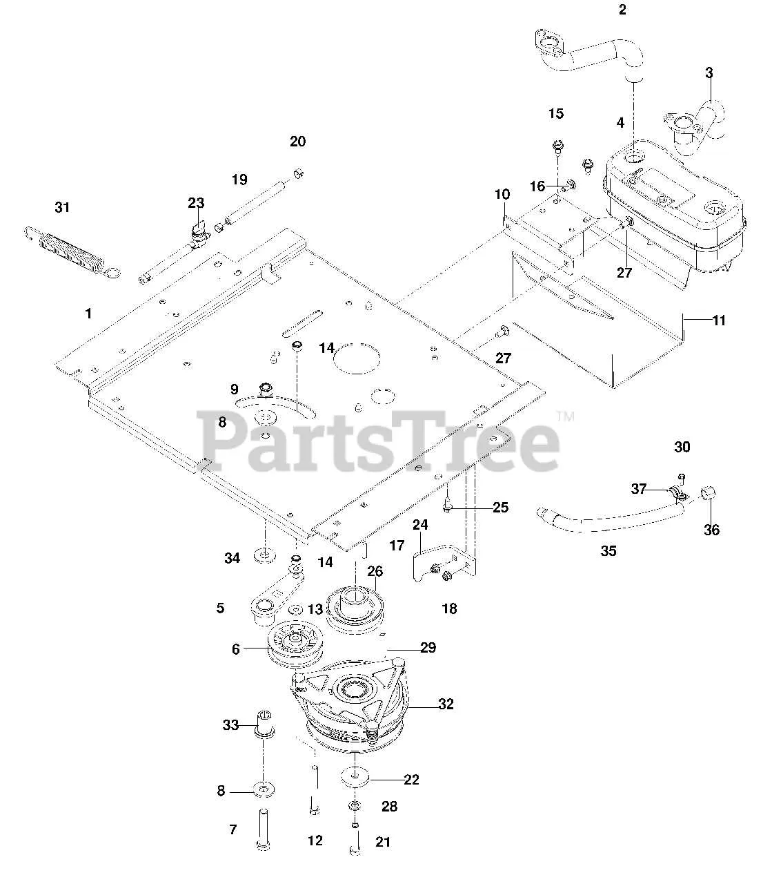 husqvarna rz5424 belt diagram