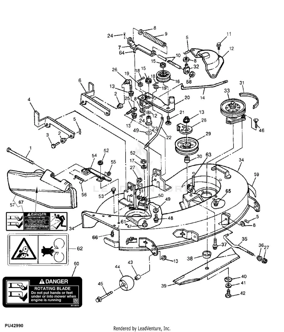 john deere 38 inch deck belt diagram
