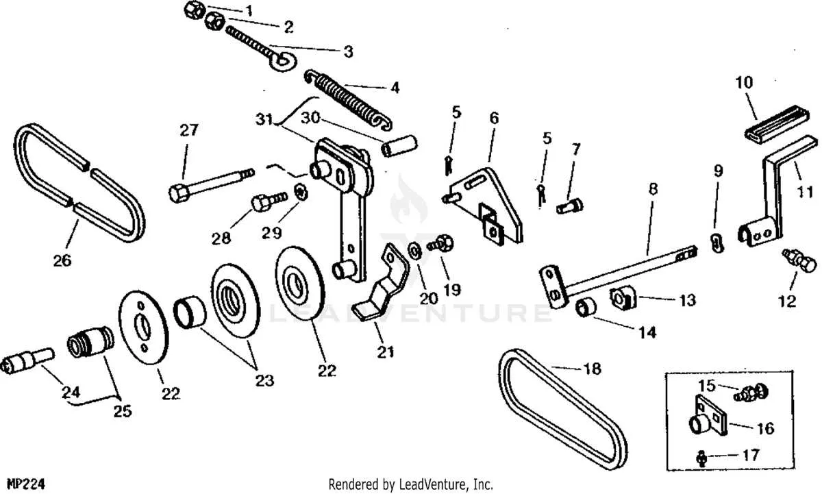john deere 214 drive belt diagram
