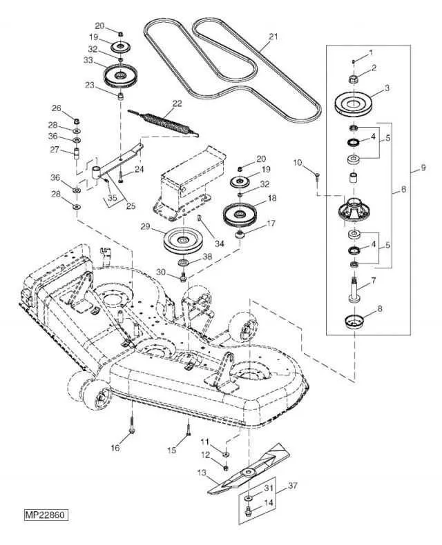 cub cadet 1515 deck belt diagram