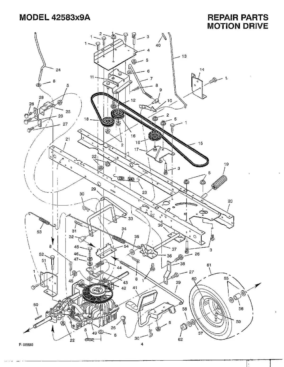 murray m175 42 belt diagram