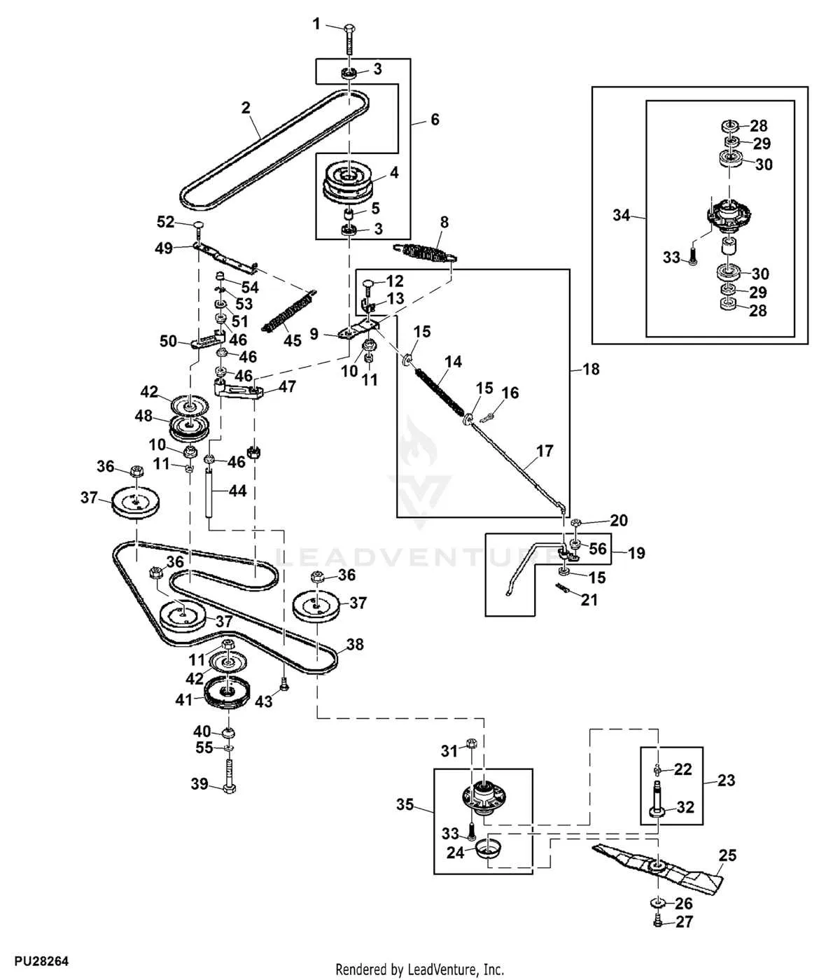 john deere 345 belt diagram
