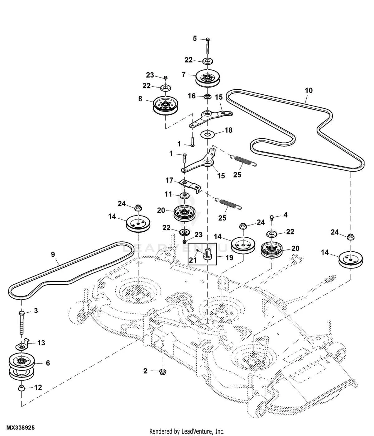 john deere belt diagram 54 inch