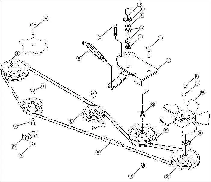 john deere d100 deck belt diagram