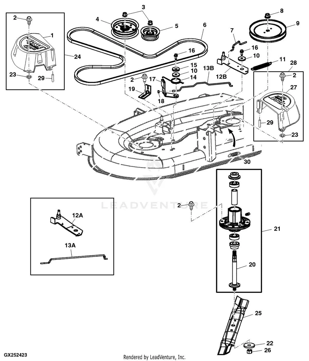 john deere l108 belt diagram