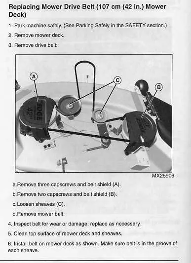 john deere la125 deck belt diagram