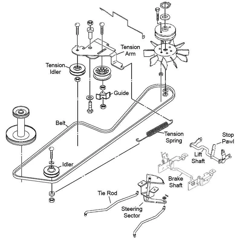 john deere lt155 deck belt diagram