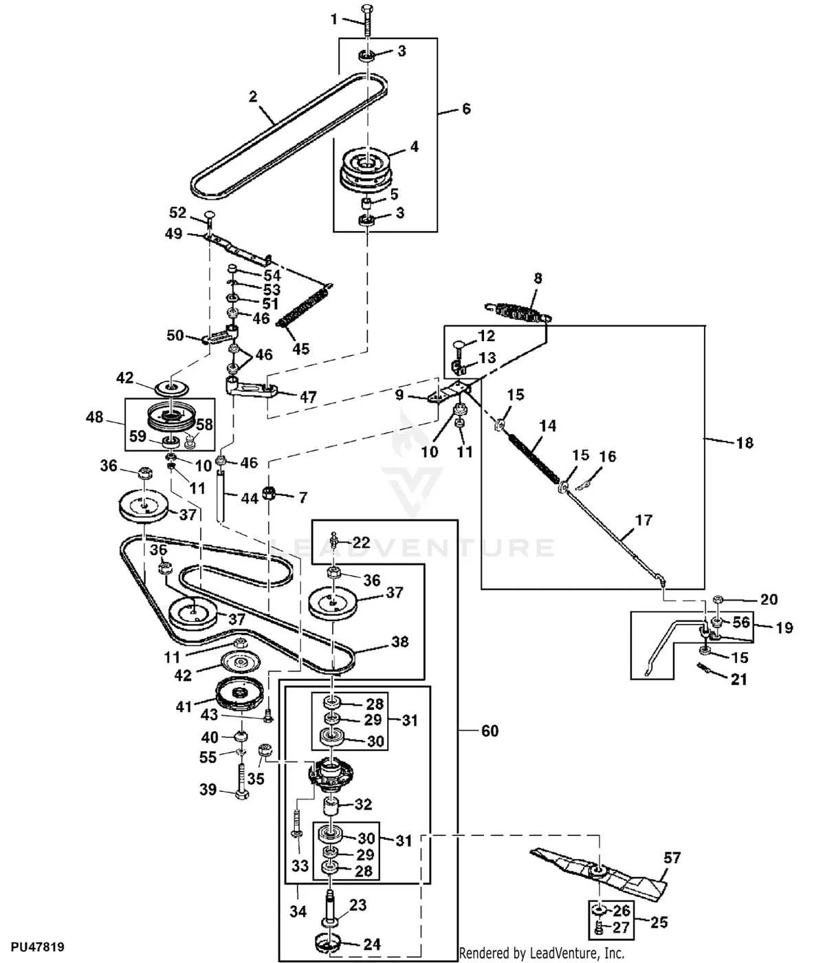 john deere lx277 drive belt diagram