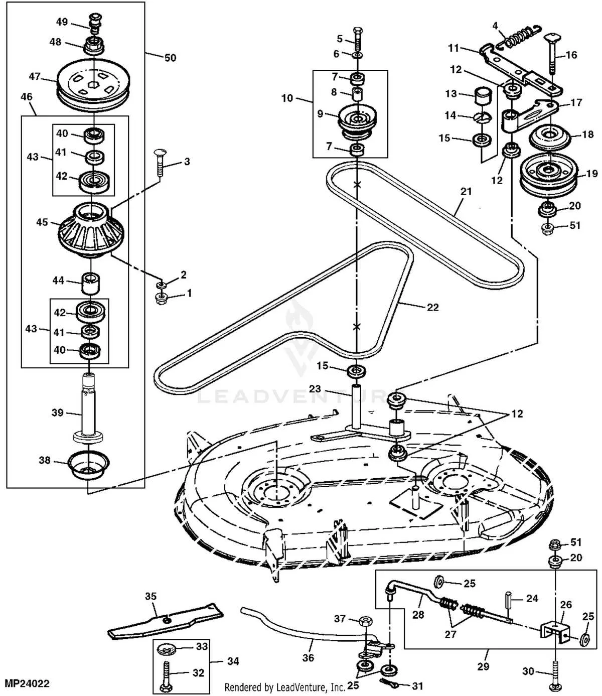 john deere lx280 belt diagram