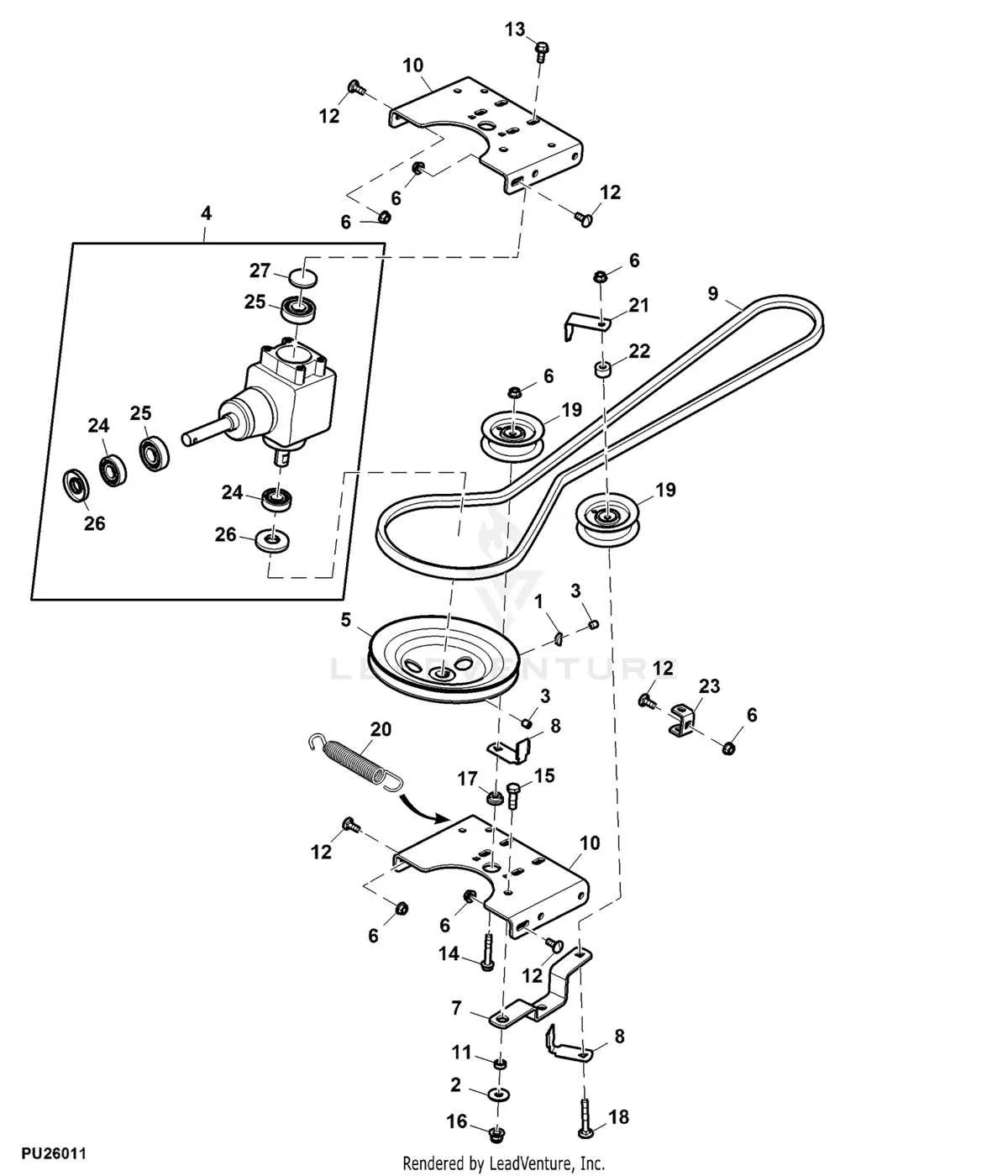 john deere x320 deck belt diagram
